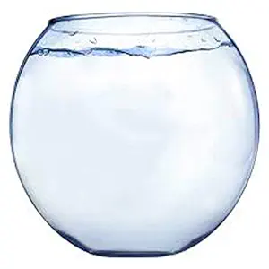 nogaiya Fish Bowl Glass Product Round Shape Transparent crystel Glass (Pack of 1)