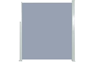vidaXL Seitenmarkise Ausziehbar Sonnenschutz Sichtschutz Windschutz Seitenwandmarkise Seitenrollo Markise Balkon Terrasse Garten 160x300cm Grau