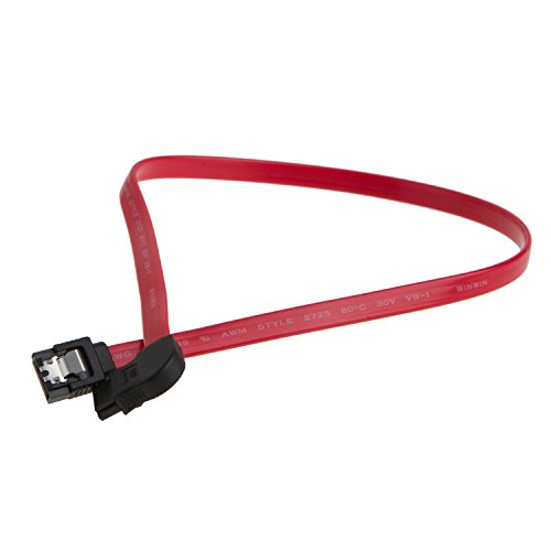 SATA III Kabel, CableCreation [2-Pack] 18-Zoll-SATA III 6.0 Gb S 7-Pin-Buchse auf linken Winkel Female Datenkabel mit Verriegelungslasche , Rot - 4