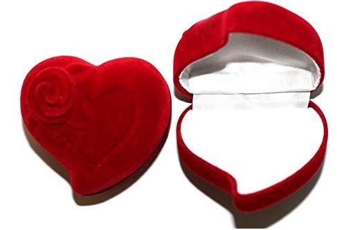 RKC Jewelz Velvet Gift Boxes for Rings Necklaces Pendants Bracelets Jewellery Crafts Wholesale - U.K London (Heart Box x 1 Qty)