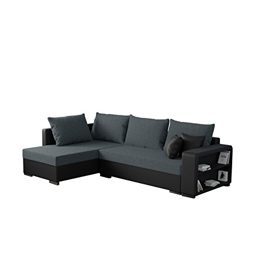 Mirjan24 Ecksofa Clovis Sale, Moderne Eckcouch mit Schlaffunktion und Bettkasten, Ottomane Universal, Couch L-Form, Farbauswahl, Wohnlandschaft (Soft 011 + Bristol 2446)