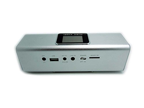 Music Angel- FM-Radio/MP3 Player – Line In / MicroSD – Stereo Lautsprecher / Boxen / Soundstation / für Handy, PC, LAPTOP, NETBOOK, Tablet – Farbe Silber - 5