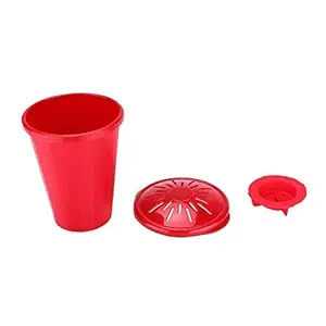 A-Mart Popcorn Popper/Maker for Microwave/Electric Oven/OTG with Silicone Inner Pot and Lid Red Color 1 Piece