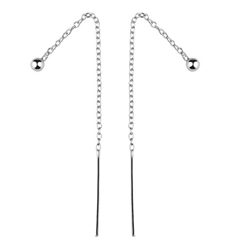 Iszie gioielli in argento 4 mm Ball Stud Durchzieher e 11 cm, colore: Silver, cod. 2