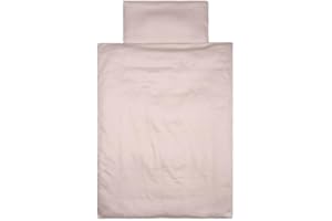 ‎YENGAS YENGAS Kinder-Bettwäsche-Set mit Reißverschluss 100x135 cm, einfarbig, 100% Baumwolle (Oeko-TEX), 2 Teilig, Baby Bettbezug und Kissenbezug 40x60cm, Unisex Bettwäsche-Set, Beige