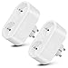 Produktbild AYQ 2 Packs Smart Socket, 2-in-1-Smart Socket WiFi Smart Plug mit Energiemonitor und Timing-Funktion. Er ist mit Alexa, Google Home und IFTTT kompatibel und kann die App verwenden