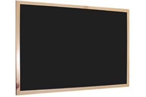 H HANSEL HOME - Lavagna nera con cornice in legno naturale - 40X30 cm