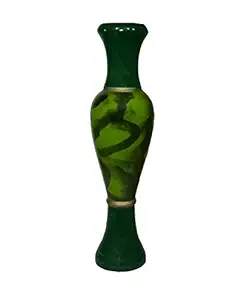 72 Salute R J Traders Decorative Wooden Flower Vase (22-inch, Green)
