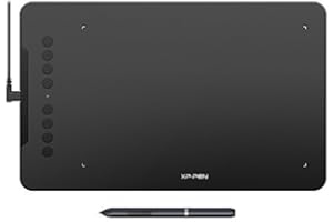 ‎XP-PEN XP-PEN Deco 01 Grafiktablett 10x6,25 Zoll Stifttablett mit 8 Expresstasten 266 RPS 8192 Druckempfindlichkeit mit Handschuh Ideal für Home-Office & E-Learning