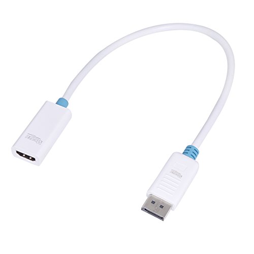 MutecPower 2 Stück Displayport (DP) auf HDMI Video Adapter Kabel Konverter – Männlich zu weiblich – 4K Ultra HD – mit 3 Kabelbinder – Stecker auf Buchse - 2