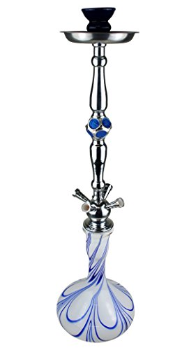 BAYLI – XXL Shisha Set, Orientalische Wasserpfeife mit 4 Schläuchen, inklusive Zange, Tonkopf Shisha Höhe ca. 79cm Nargile Hookah mit Tonkopf und Zange + Kaminaufsatz + Mundstück F4196 - 2