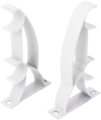 Sourcingmap® 1-inch 25mm Dia Double Drapery Curtain Rod Wall Bracket White 2pcs
