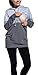 Produktbild Swallowuk Damen Stillshirt Umstandsmode Kapuzenpullover Schwanger T-Shirt Maternity Shirt Umstandsshirt Stilltop Umstandstop Schwangere Sweatshirts Langarmshirt Hoodie (S, Hellgrau)