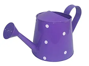 Railing Planter Impex Dotted 2 litres Metal planters Round Watering Can - Rust Free Home Decor Gifting, Garden, Gardening, Tools ( Pack of 1 , Purple)