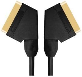 World of Data 1.5m Scart Cable (100% Copper Wire) - 24k Gold - Fully Wired - Shielded - 21-pin - Audio - Video - Male to Male