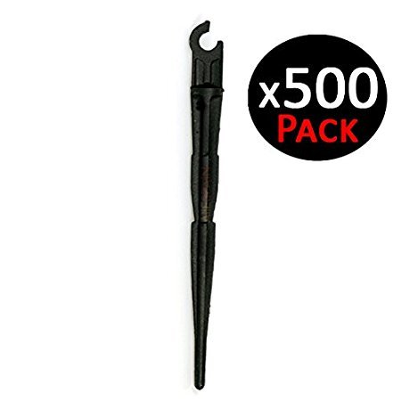 Suministros Infantes Picchetto per Micro-irrigationpiquet per Micro-Irrigation.Picchetto per microtuyau per irrigazione a Goccia a Goccia.Colore: Nero.quantità: 500.