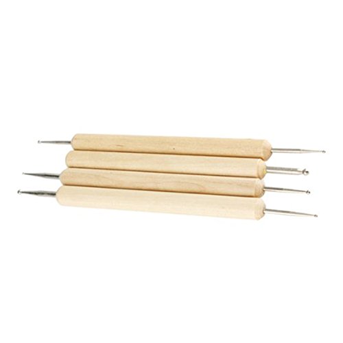 Gravur Messer – SODIAL(R) 4Stk. Modellier-Werkzeug Ball Griffel Werkzeug Zum Praegen Muster Ton Bildhauerei - 2