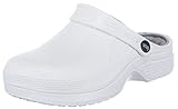  Brandsseller Damen Clogs Gartenschuhe Hausschuhe gefüttert - Farbe : Weiß/Grau - Größe: 39