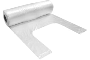 AllBags 100 sztuk torebek do noszenia koszul, przezroczyste woreczki z węzłami na rolce, na 5 kg, plastikowe torebki, koszule, worki na owoce, 43 cm x 22 cm, przezroczysty