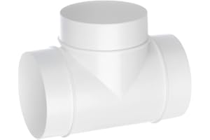 EUROPLAST Ø 100mm Raccordo a T - Connettore Per Tubo Tondo - Raccordo per Tubi di Ventilazione - Plastica PVC
