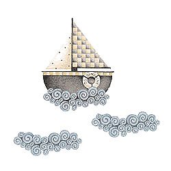 Preisvergleich Produktbild Wallies Debbie Mumm Wanddekor Sail Away