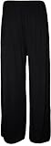 Plus Size Womens Plain Palazzo Wide Leg Flared Ladies Trousers Pants - 16-26