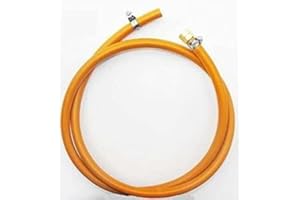 BRADAS Wąż gazowy 1/4" LKS, (1 strona z zaciskiem) 1,5 m, 9 mm do kempingu propanowego, butanu (1,5 m)