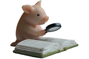 Gemmia Figurine Miniature de Cochon de fée de Jardin- Mini Cochon de Lecture