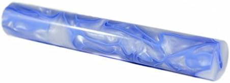 Joseph Henry - Pen Turning Acrylic Pen Blank 3/4 WHITE BLUE AND METALLIC SILVER SWIRL, 3/4 Inch Diameter, 5.5inch long. Suitable for fountain pen maing