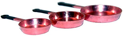 Preisvergleich Produktbild Miniaturfiguren Zubehör, Kupferpfanne, 3tlg. Ø 0,5 bis 3cm