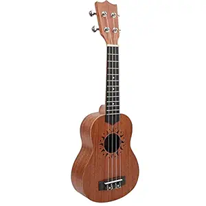Solid Ukulele, Foldable Bright Sound Hawaiian Guitar 4?String Portable for Adult for Kid for Beginners