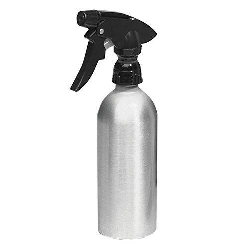 mDesign Sprühflasche leer im 2er-Pack – nachfüllbarer Zerstäuber aus Aluminium für Haushalt und Garten – ideal als Blumensprüher geeignet – gebürstet/schwarz - 4