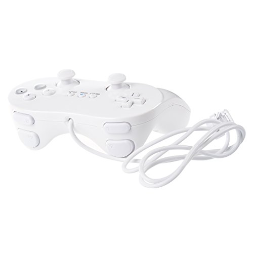 SODIAL R  Mando Controlador para Nintendo Wii Clasico Juego Cable Consola Blanco