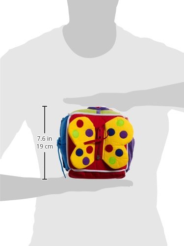 Baby „Würfel“ weich gefüttert und superleicht, auf jeder Seite des Würfels befindet sich eine Verschlussfunktionen zum Üben, schult spielerisch die Feinmotorik, ein buntes Babyspielzeug für kleine Entdecker - 4