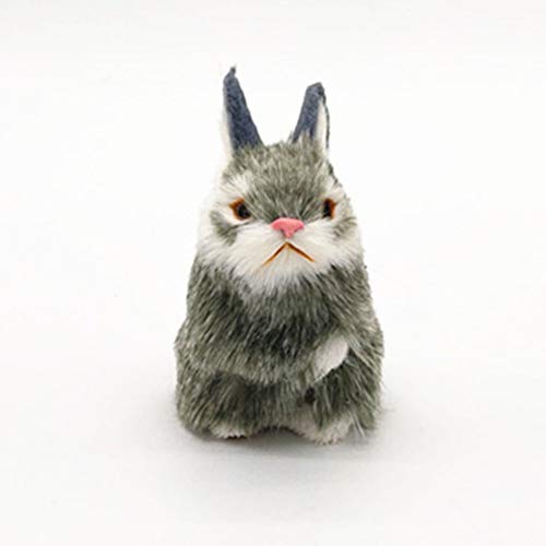 Preisvergleich Produktbild jkfui Exquisite Objekt1600; Ostersüße Minisimulation befleckende Kaninchen Hausdekoration Ornamente Spielzeug Haustierpuppe( Gray)