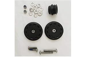 Brompton Unisex Brompton Eazy Wheels With 6mm Screws for Rear Frame (Pair) bike part, Black, One Size UK