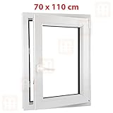 fenster preisliste  Kunststofffenster  70x110 cm (700x1100 mm)  weiß  Dreh-Kipp-Fenster  rechts  6 Kammern