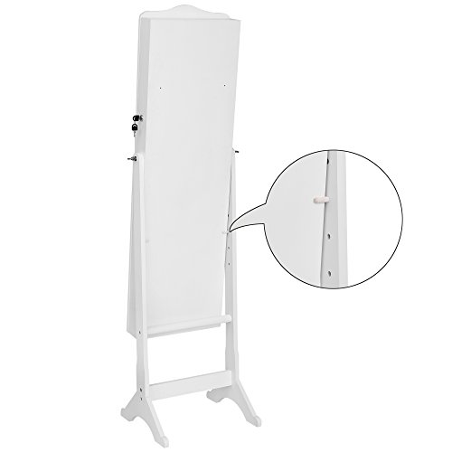 Songmics 158 x 41 x 38 cm Schmuckschrank Weiß für Ketten Ringe Ohrringe JBC82W - 6