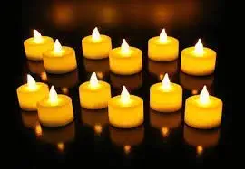 KAVID Collection Diwali 12 LED Tealight Candle Light Flameless Candle (Yellow, Pack of 12)
