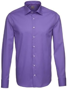 Seidensticker Herren Langarm Hemd Schwarze Rose Slim Fit Kent Lila 228088.84