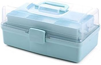 Likeluk Multifuntional Storage Box First Aid Box Household 3 Layers Portable Medical Box Medicine Sundries Organiser (Blue)