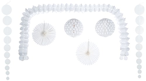 Deko-Set aus Papier, 9-teilig (weiß)