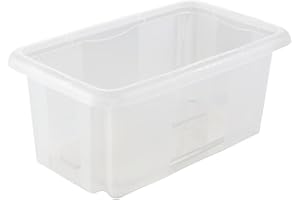 keeeper Boîte de Rangement avec Système d’Empilage, 35 x 20,5 x 15 cm, 7 l, Emil, Transparent