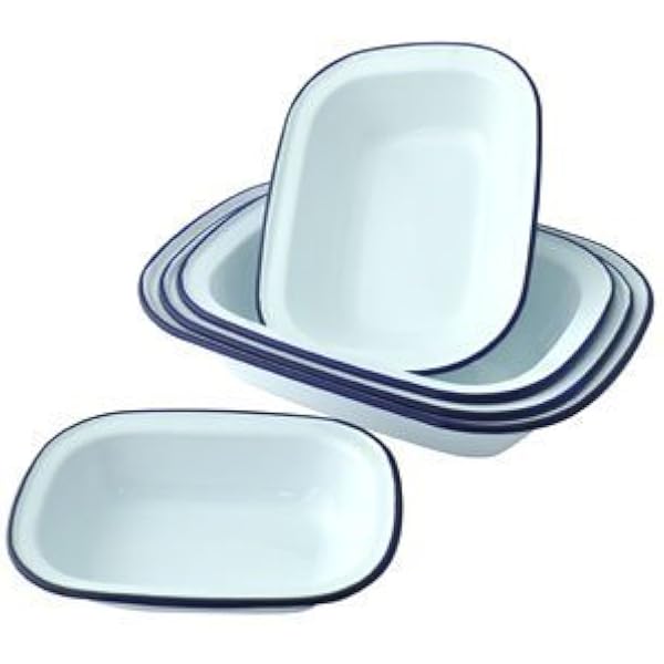 Falcon Enamel Oblong Pie Dishes Set Of 3 20cm 22cm 24cm Amazon Co Uk Home Kitchen