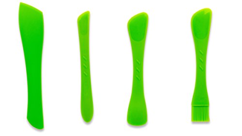 KochWunder Wunderlöffel-Set aus lebensmittelechtem Silikon – Löffel, Pinsel, Spatel – grün - 2