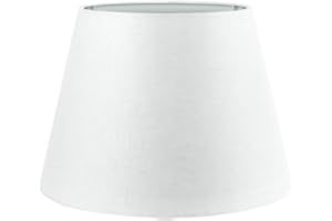 Wogati® Premium Lampenschirm E14/E27 Baumwolle | verschiedene Größen & Farben | Weiß/L | für Stehlampe, Hängelampe & Tischlampe