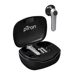 PTron Basspods 281 Truly Wireless Bluetooth in Ear Headphone with Mic (Black & Grey)