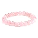 Twobud Rose Quartz Crystal Bracelet For Women 8mm Natural Gemstone For Healing Protection And Gifting Beaded Stretch Energy Stone Festival Accessories Birthday Christmas Gifts For Her