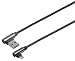 Produktbild Maxtrack Nylon Lade- und Synchronisationskabel, 1,0 m, USB Typ A Winkelstecker auf 8 pol. Winkelstecker (Schwarz)