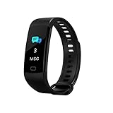 JTY Fitness Tracker,Wasserdicht IP68 Fitness Armband mit Pulsmesser Farbbildschirm Smartwatch Aktivitätstracker Pulsuhren Schrittzaehler Uhr Smart Watch Fitness Uhr für Damen Herren,Black